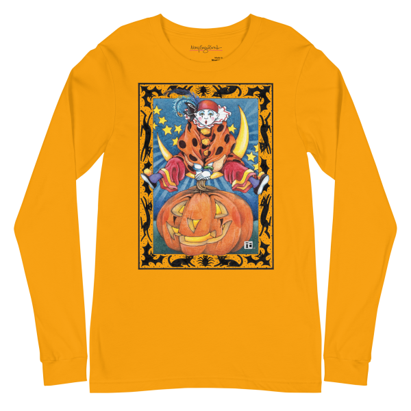 Clown Jumping Over Pumpkin Unisex Long Sleeve T-Shirt Online Sale