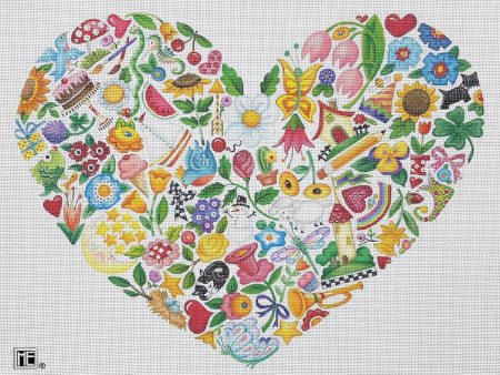 Needlepoint Canvas: Great Things Heart Online now