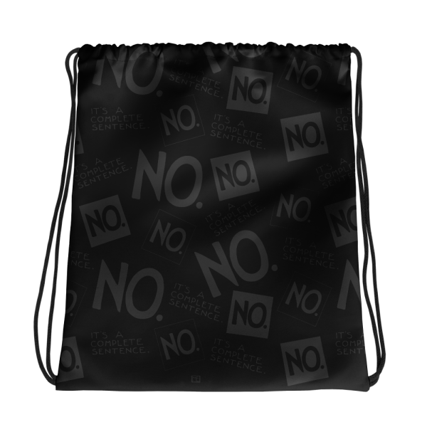 Complete Sentence NO Charcoal Drawstring bag Online