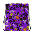 Purple Halloween Icons Drawstring Bag Discount