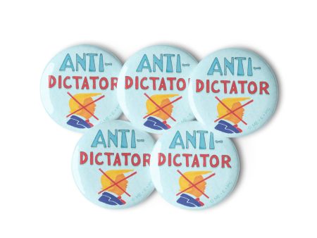 Anti-Dictator Button Pins on Sale