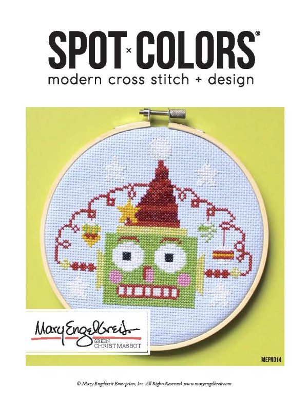 Green Christmas Robot Cross Stitch Leaflet Online Sale