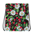 Cherry Daisy Drawstring Bag Hot on Sale