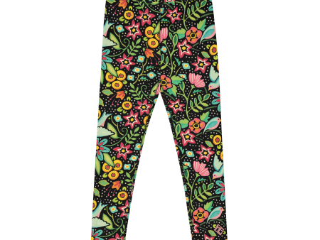 Birds Amidst Flowers Yoga Leggings Fashion