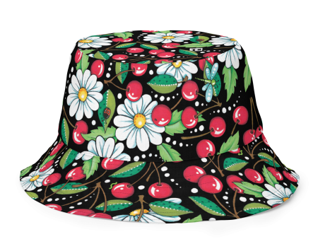 Cherry Daisy Bucket Hat Fashion