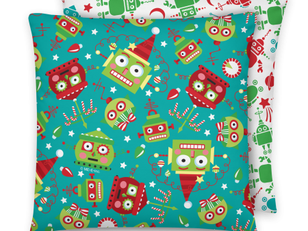 Turquoise Holiday Robots Pillow Online Hot Sale