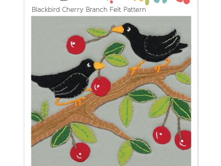 Blackbird Cherry Branch Felt Pattern Hot on Sale