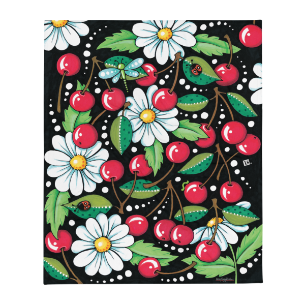 Cherry Daisy Throw Blanket For Discount