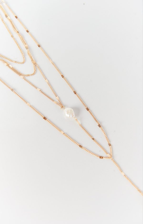 Promises Triple Layered Necklace ~ Gold Pearl Supply