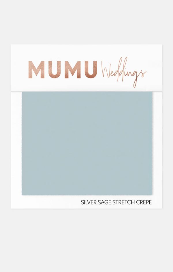 Bridesmaid Fabric Swatch ~ Silver Sage Stretch Crepe For Discount